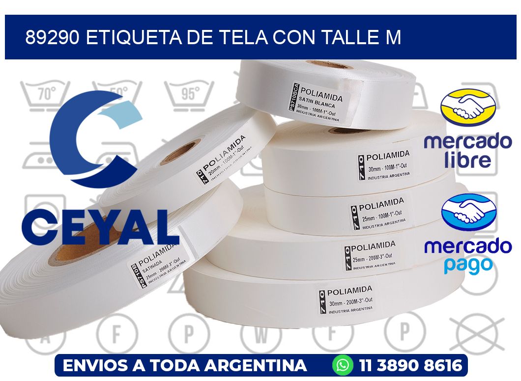 89290 ETIQUETA DE TELA CON TALLE M
