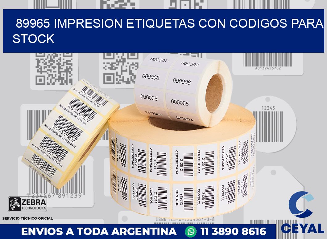89965 IMPRESION ETIQUETAS CON CODIGOS PARA STOCK