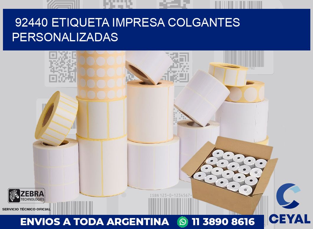 92440 ETIQUETA IMPRESA COLGANTES PERSONALIZADAS