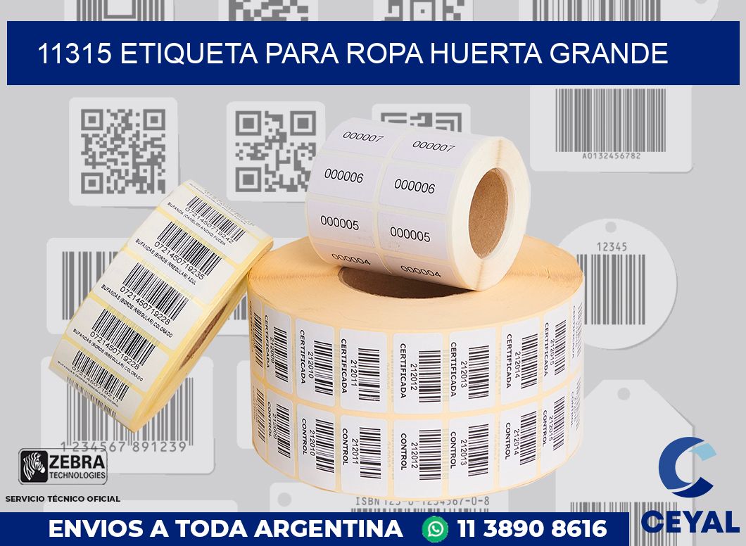 11315 ETIQUETA PARA ROPA HUERTA GRANDE