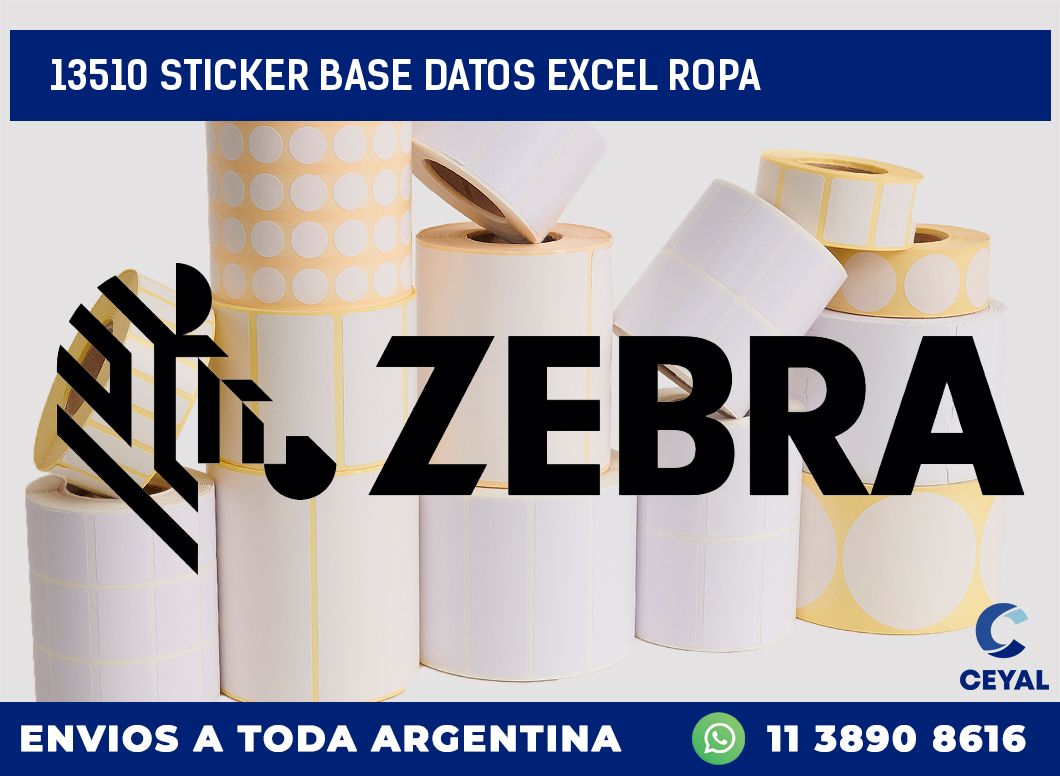 13510 sticker base datos excel ropa