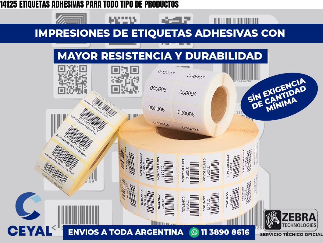 14125 ETIQUETAS ADHESIVAS PARA TODO TIPO DE PRODUCTOS