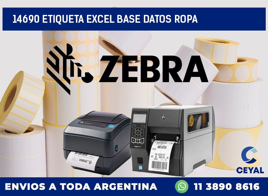 14690 etiqueta excel base datos ropa
