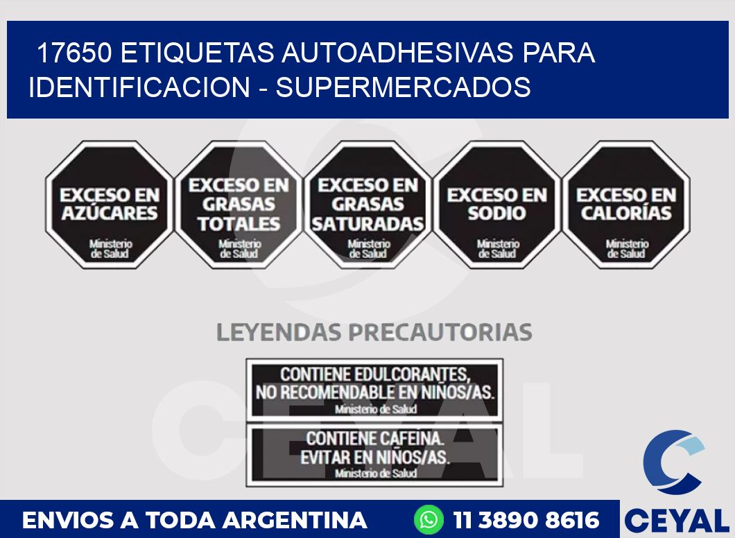 17650 ETIQUETAS AUTOADHESIVAS PARA IDENTIFICACION - SUPERMERCADOS