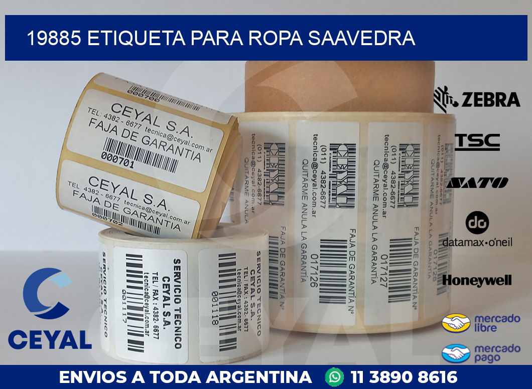19885 ETIQUETA PARA ROPA SAAVEDRA