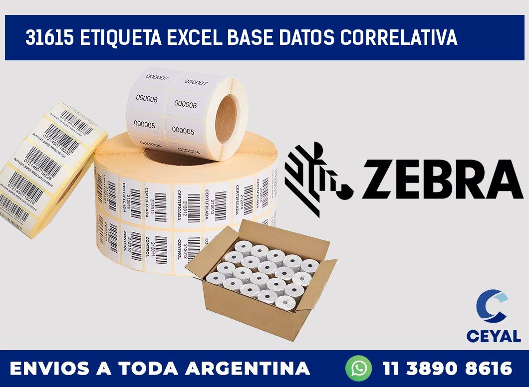 31615 etiqueta excel base datos correlativa