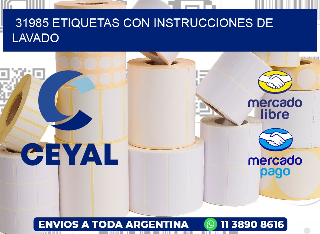 31985 ETIQUETAS CON INSTRUCCIONES DE LAVADO
