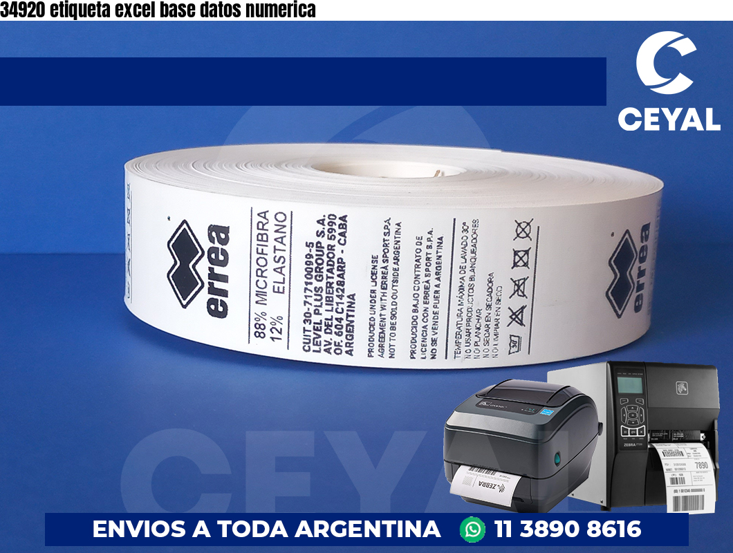 34920 etiqueta excel base datos numerica