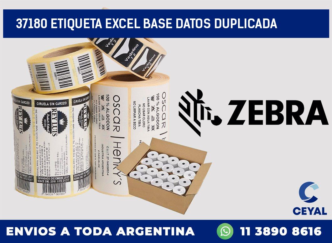 37180 etiqueta excel base datos duplicada