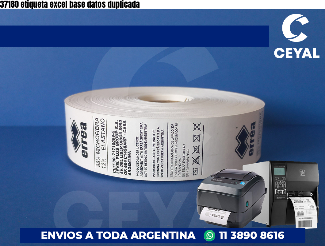 37180 etiqueta excel base datos duplicada