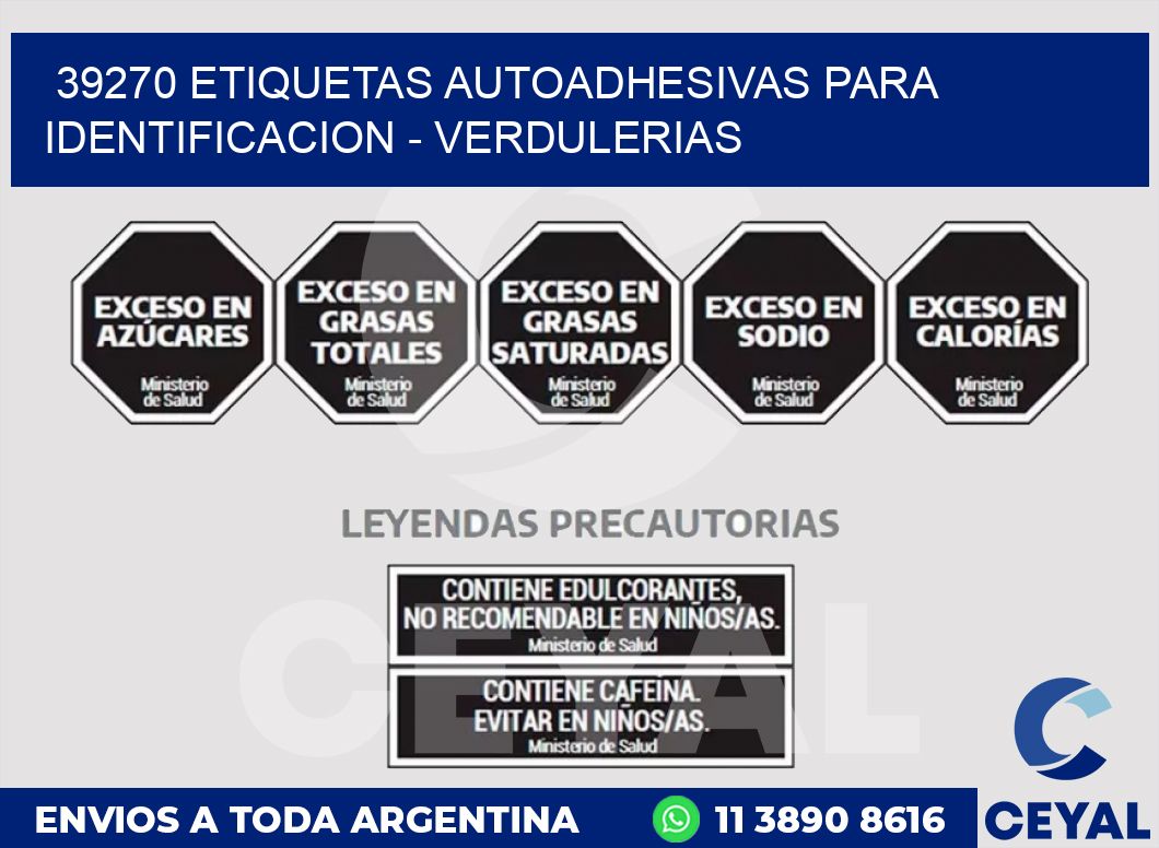 39270 ETIQUETAS AUTOADHESIVAS PARA IDENTIFICACION - VERDULERIAS