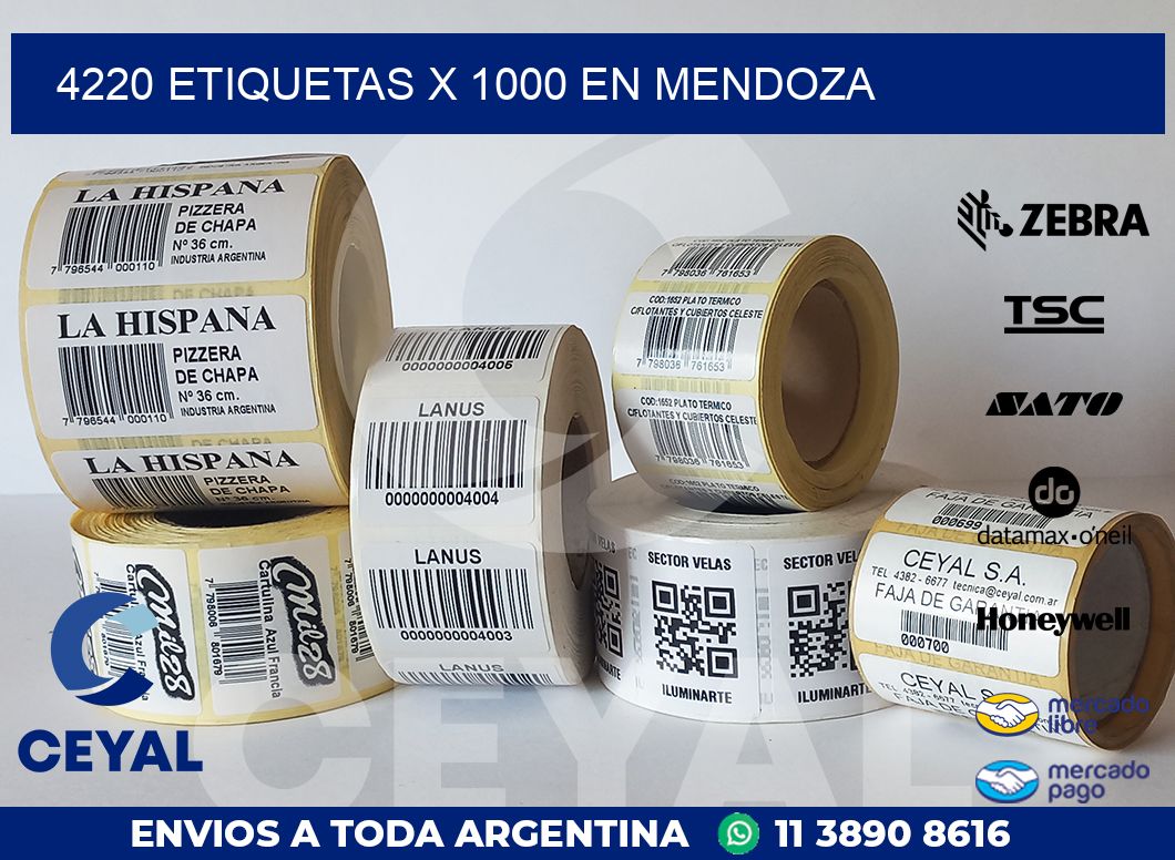 4220 ETIQUETAS X 1000 EN MENDOZA