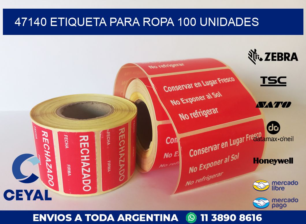 47140 ETIQUETA PARA ROPA 100 UNIDADES
