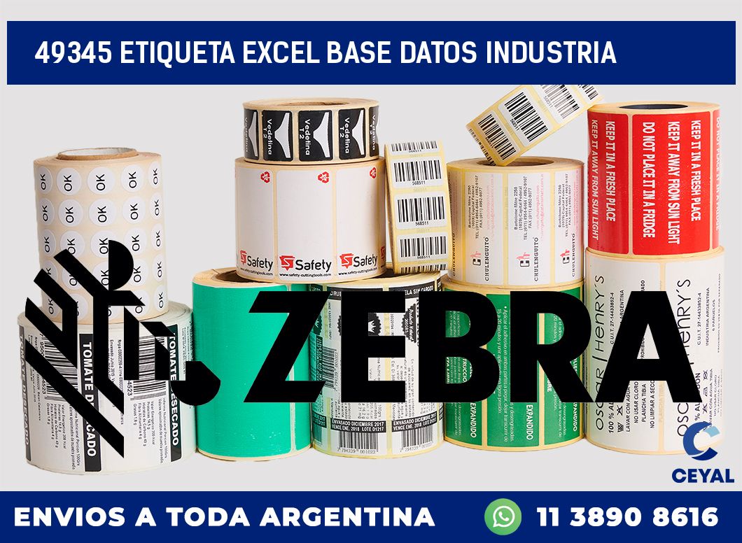 49345 etiqueta excel base datos industria