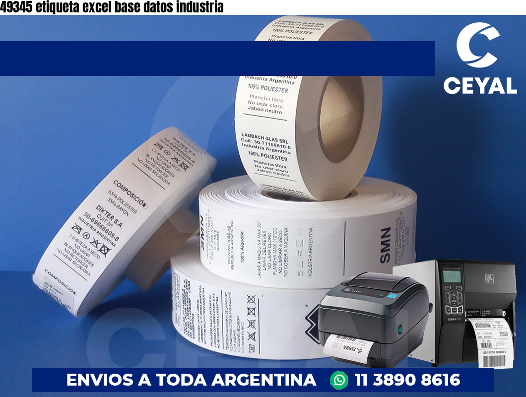 49345 etiqueta excel base datos industria