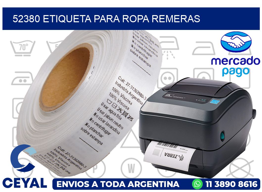 52380 ETIQUETA PARA ROPA REMERAS