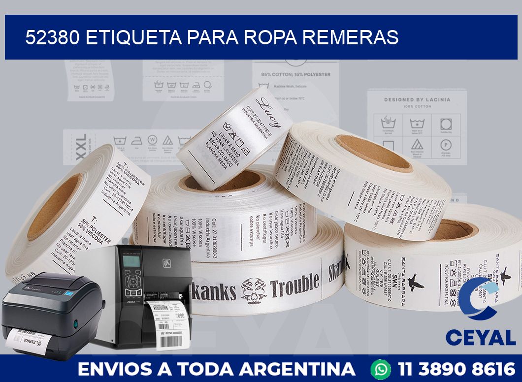 52380 ETIQUETA PARA ROPA REMERAS
