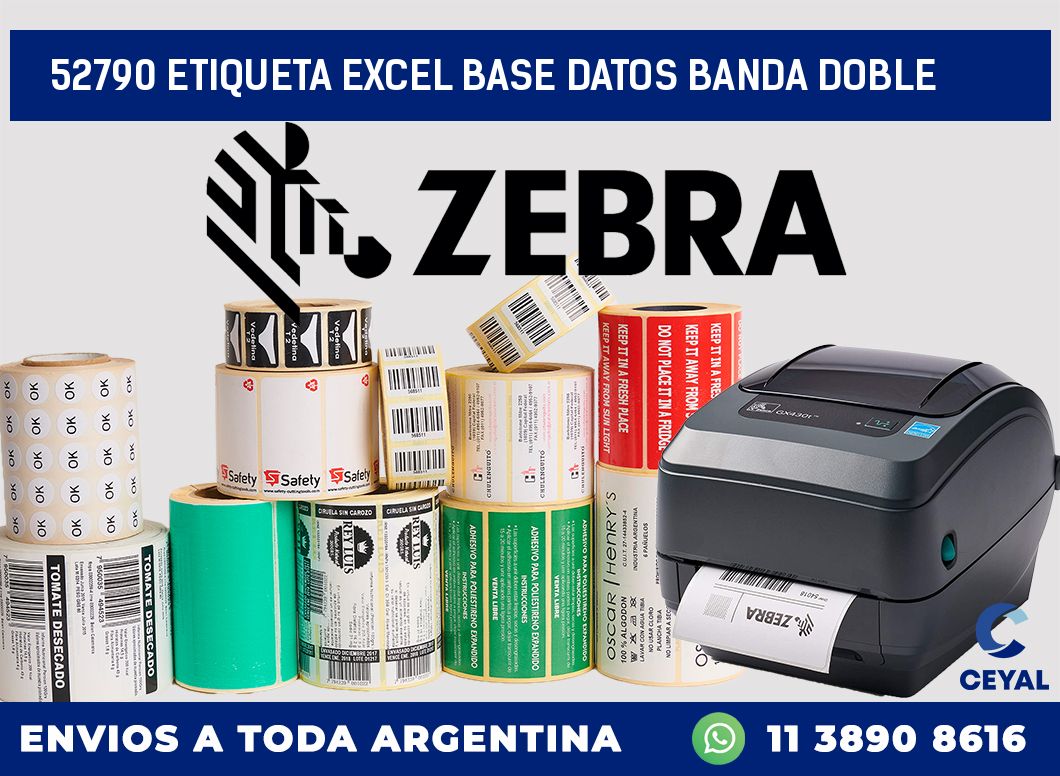 52790 etiqueta excel base datos banda doble