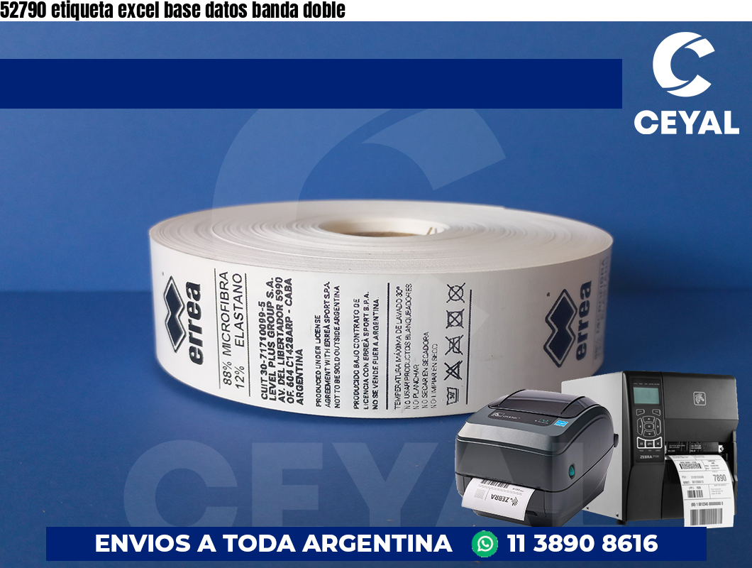 52790 etiqueta excel base datos banda doble