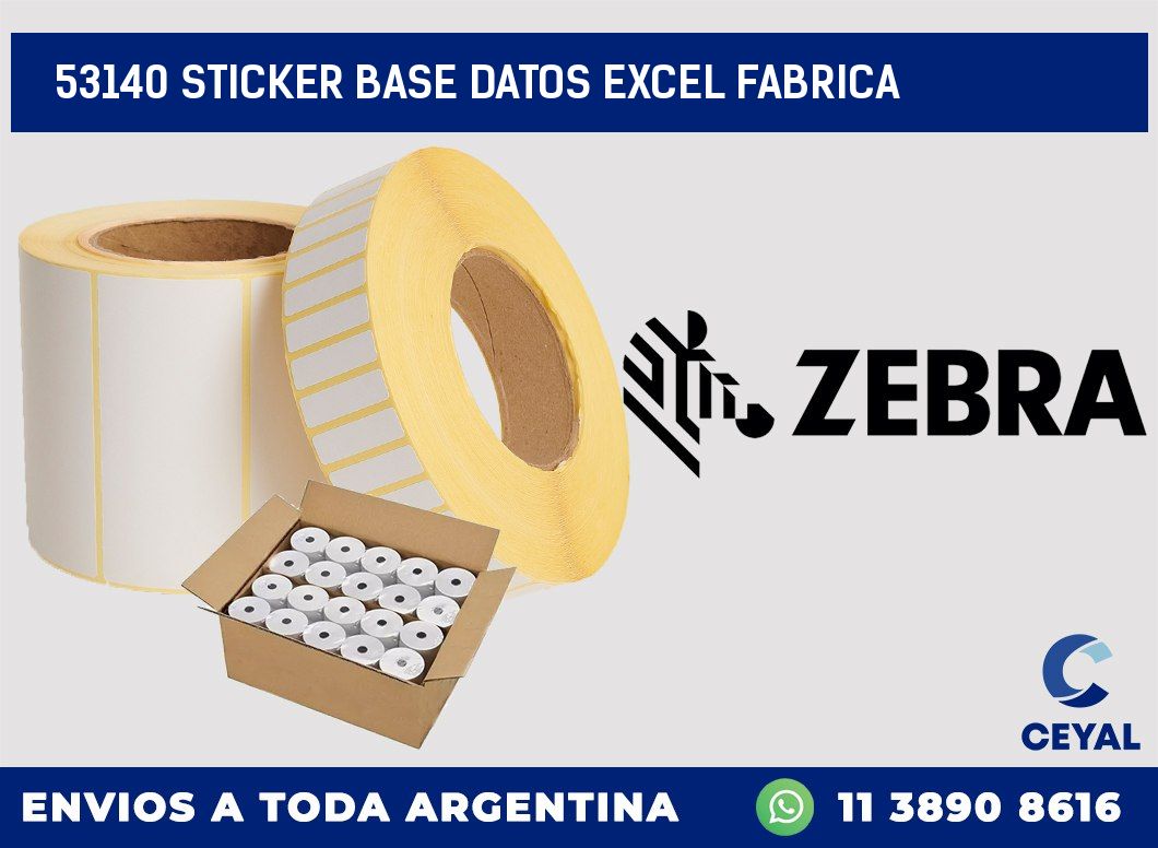 53140 sticker base datos excel fabrica