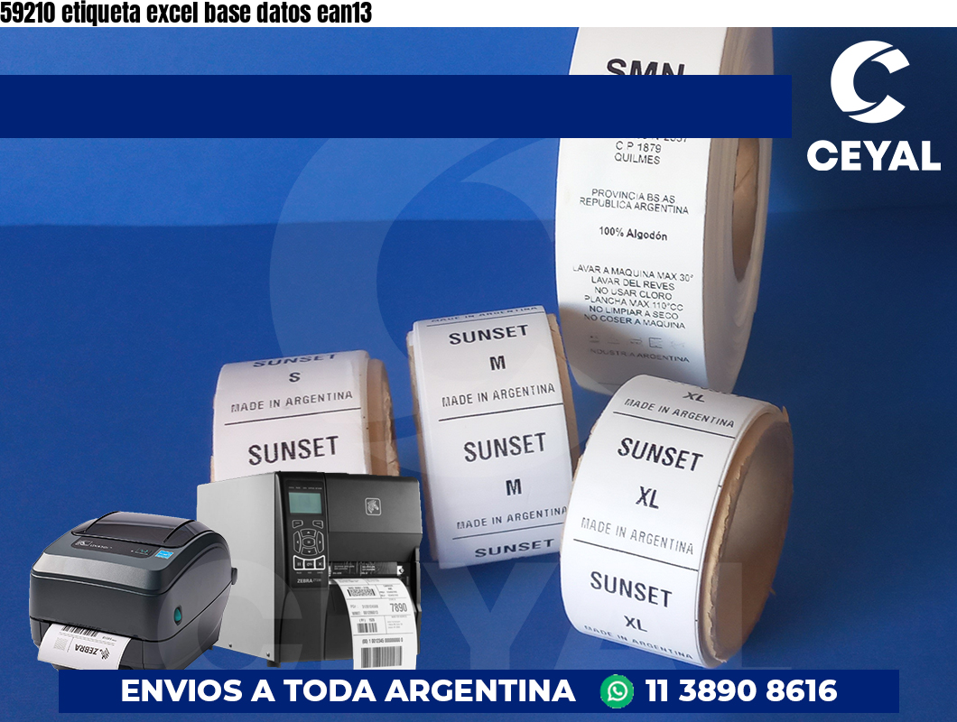 59210 etiqueta excel base datos ean13
