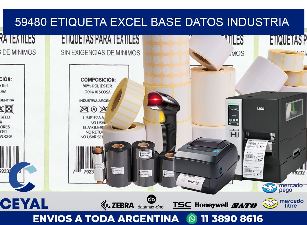 59480 etiqueta excel base datos industria