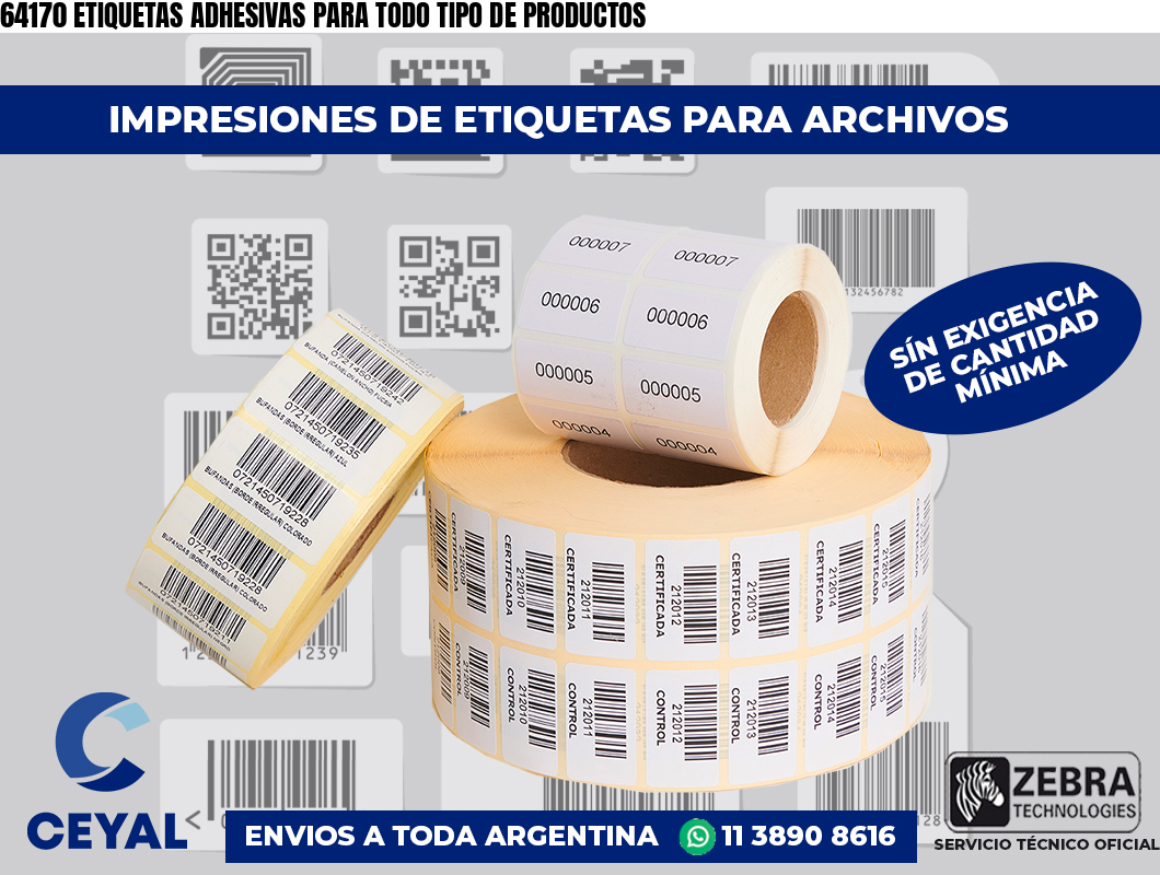 64170 ETIQUETAS ADHESIVAS PARA TODO TIPO DE PRODUCTOS