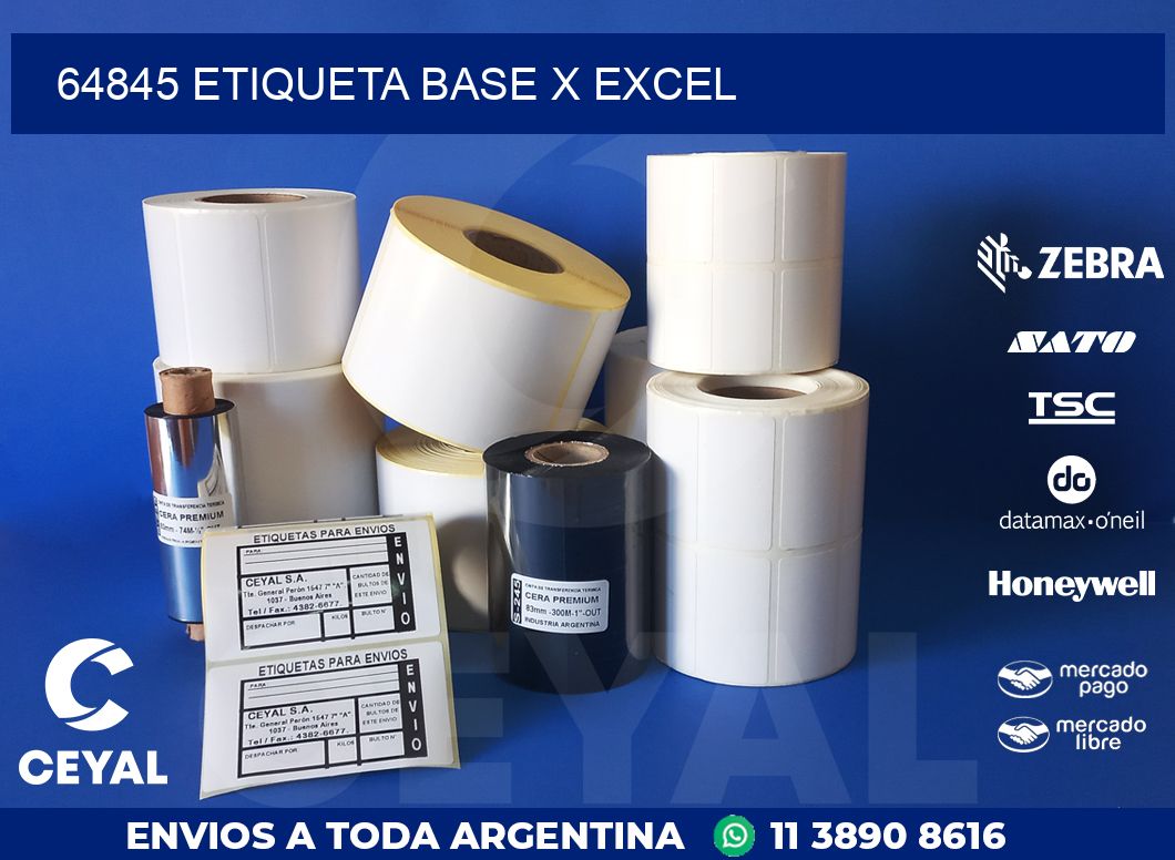 64845 etiqueta base x excel