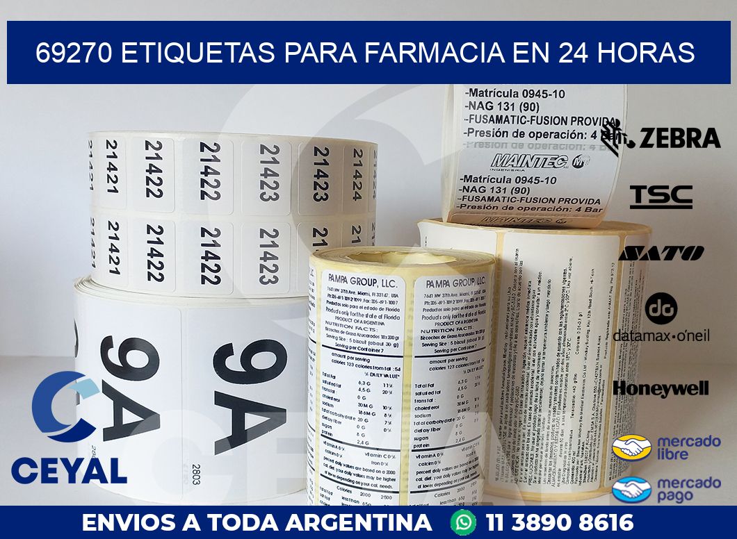 69270 ETIQUETAS PARA FARMACIA EN 24 HORAS