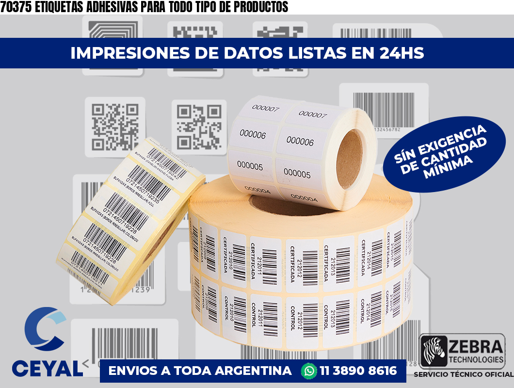 70375 ETIQUETAS ADHESIVAS PARA TODO TIPO DE PRODUCTOS