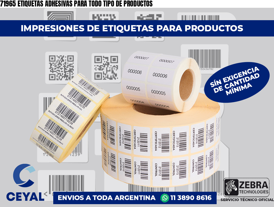 71965 ETIQUETAS ADHESIVAS PARA TODO TIPO DE PRODUCTOS