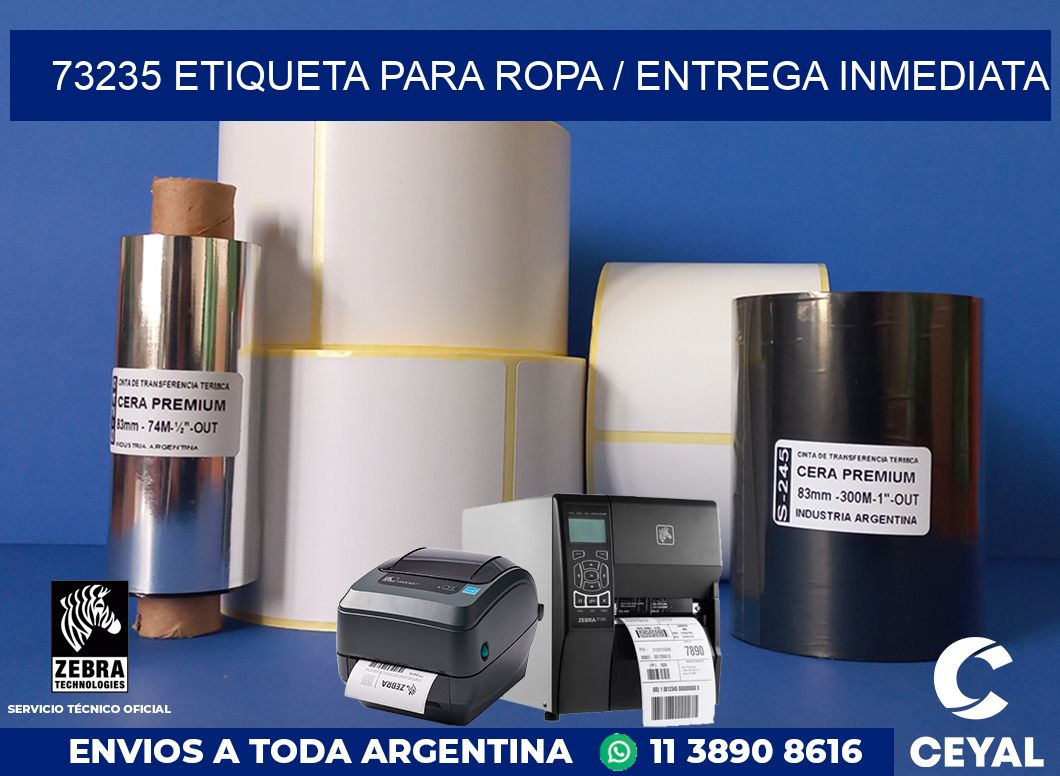 73235 ETIQUETA PARA ROPA / ENTREGA INMEDIATA