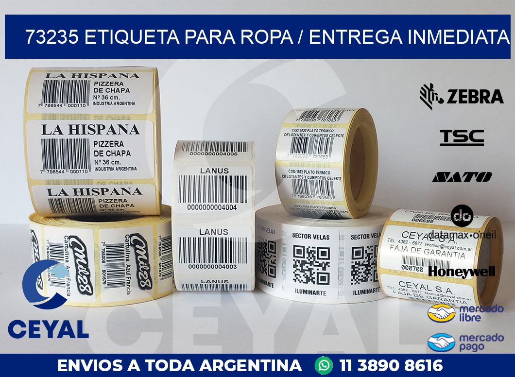 73235 ETIQUETA PARA ROPA / ENTREGA INMEDIATA