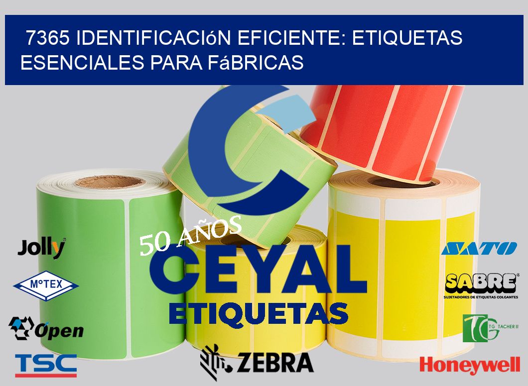 7365 Identificación Eficiente: Etiquetas Esenciales para Fábricas