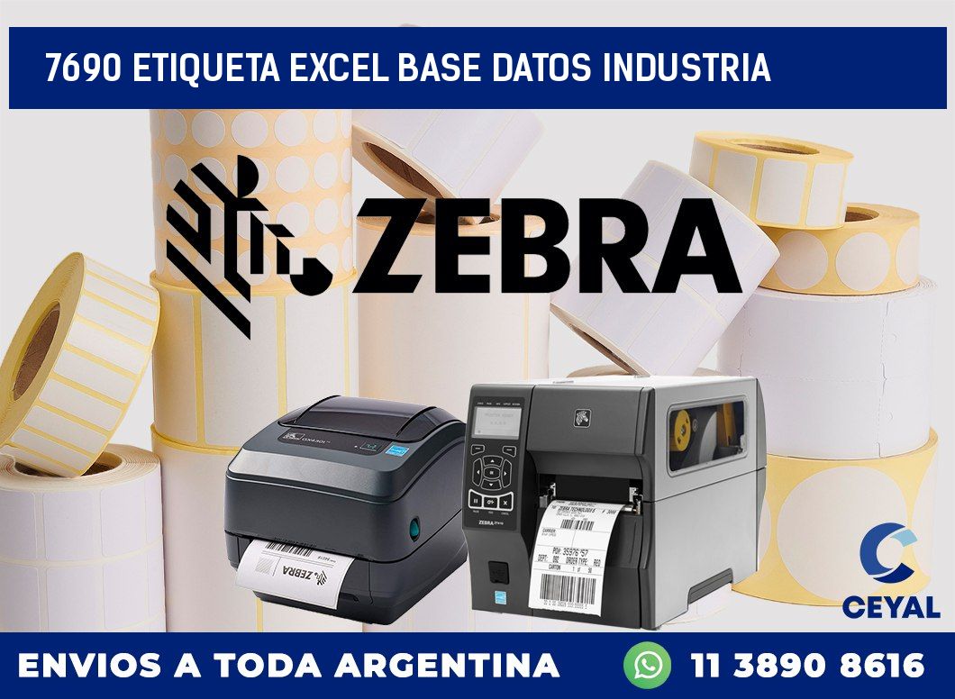 7690 etiqueta excel base datos industria