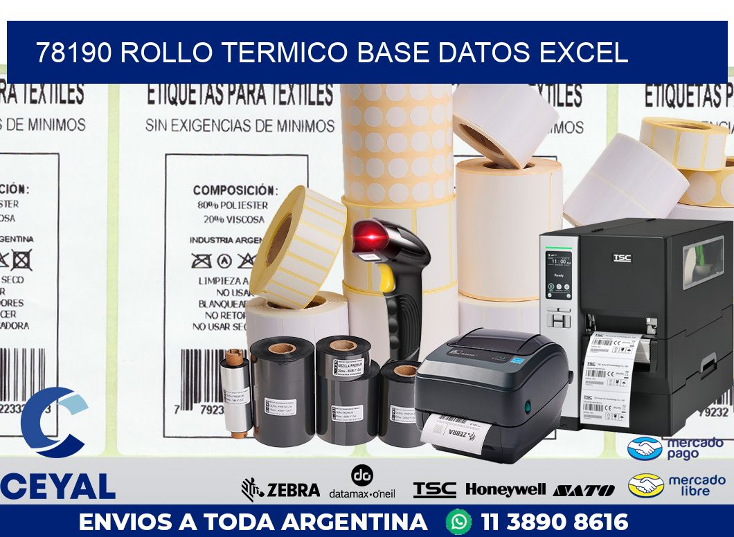 78190 rollo termico base datos excel