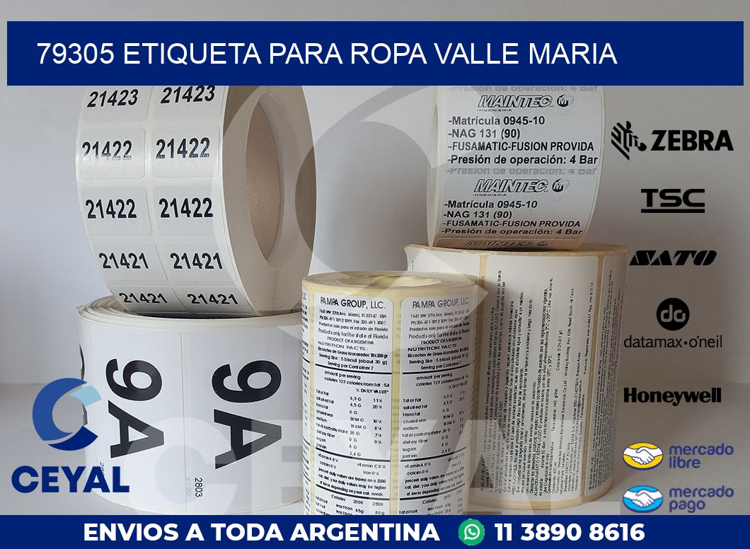 79305 ETIQUETA PARA ROPA VALLE MARIA