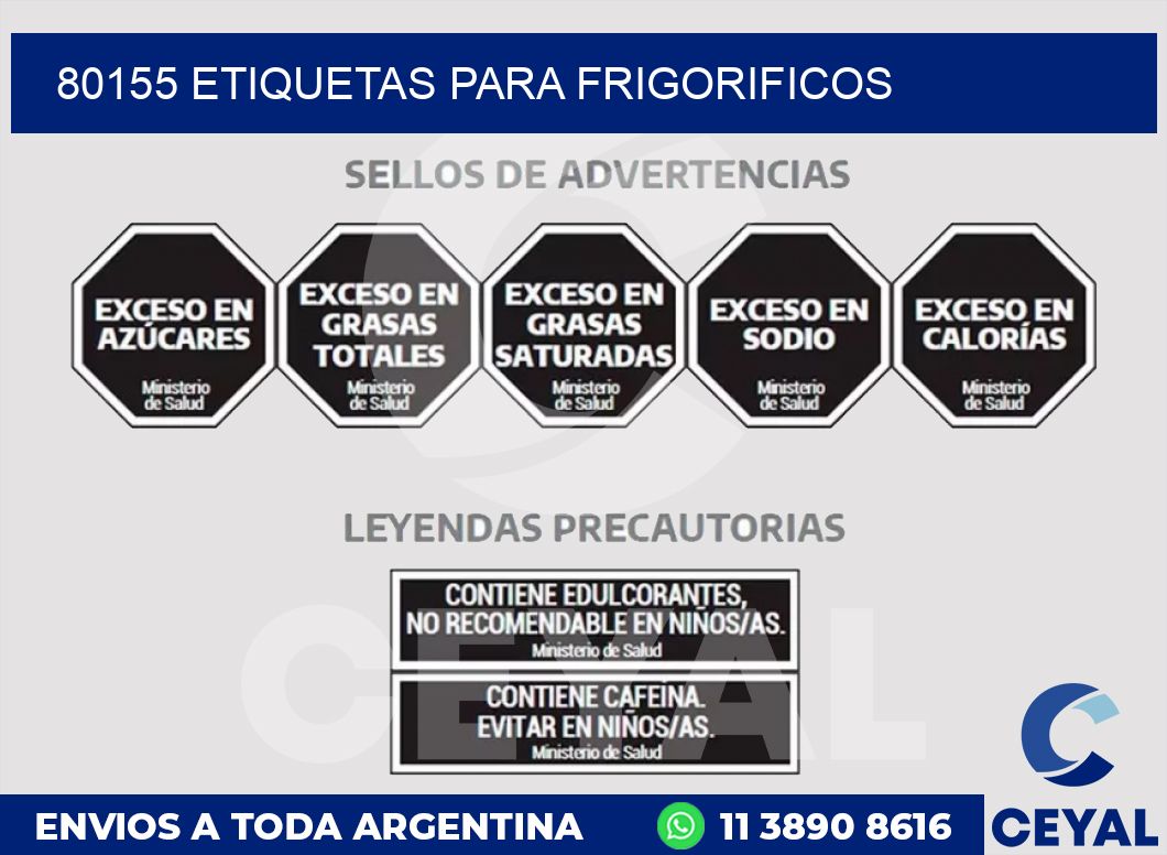 80155 ETIQUETAS PARA FRIGORIFICOS