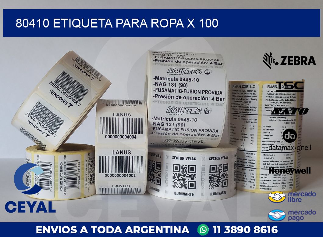 80410 ETIQUETA PARA ROPA X 100