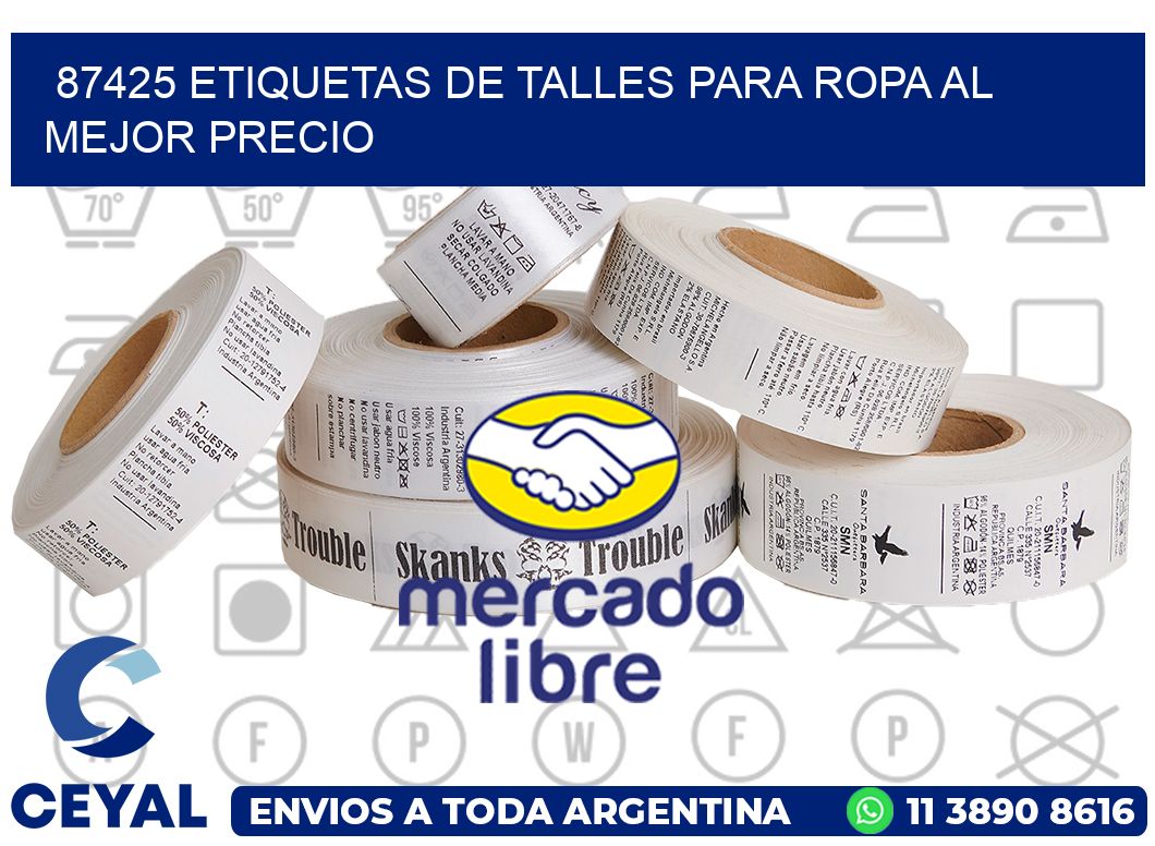 87425 ETIQUETAS DE TALLES PARA ROPA AL MEJOR PRECIO