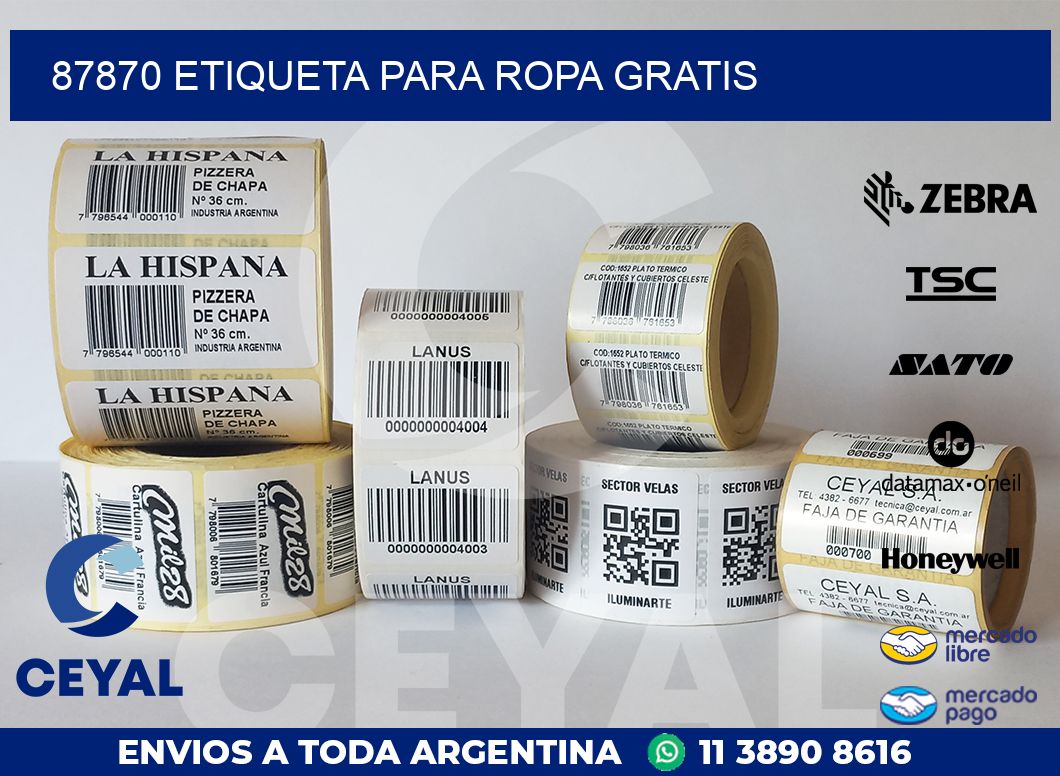 87870 ETIQUETA PARA ROPA GRATIS