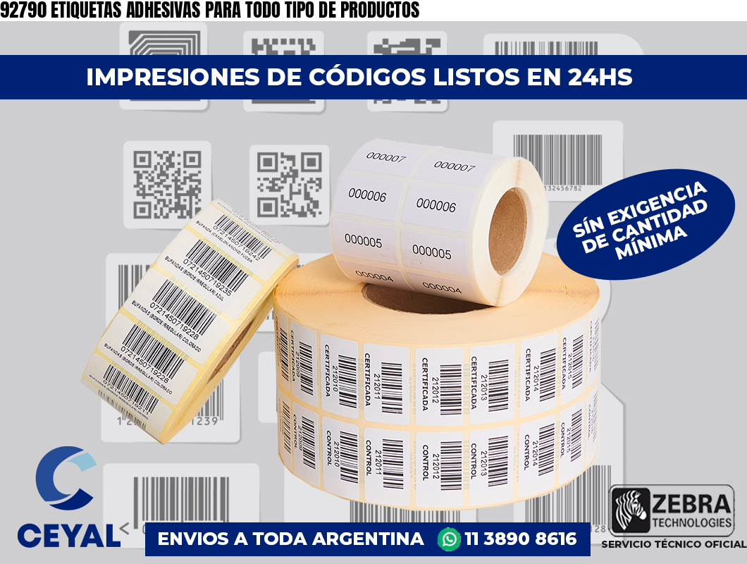 92790 ETIQUETAS ADHESIVAS PARA TODO TIPO DE PRODUCTOS
