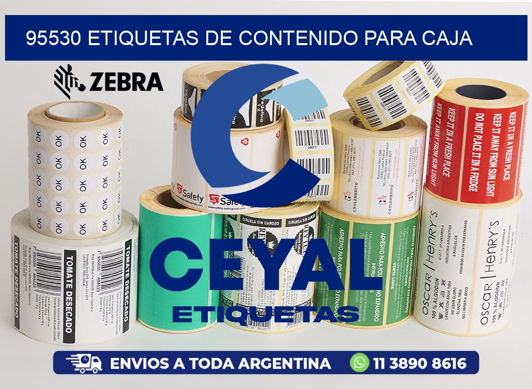 95530 etiquetas de contenido para caja