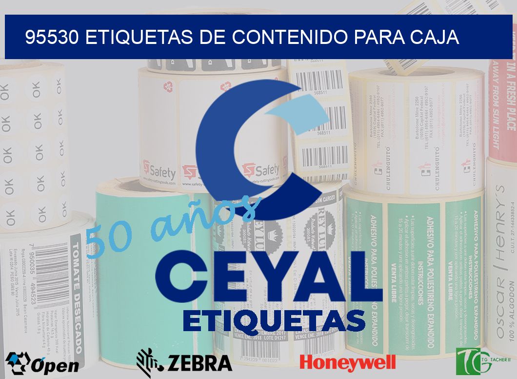 95530 etiquetas de contenido para caja