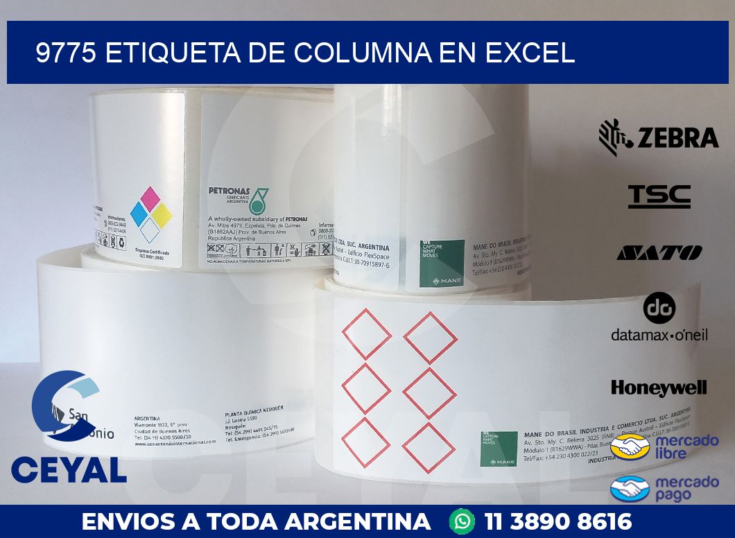 9775 Etiqueta de columna en Excel