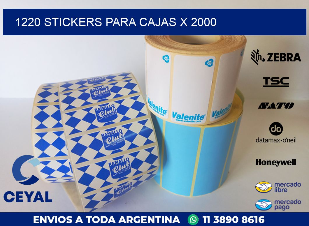 1220 STICKERS PARA CAJAS X 2000
