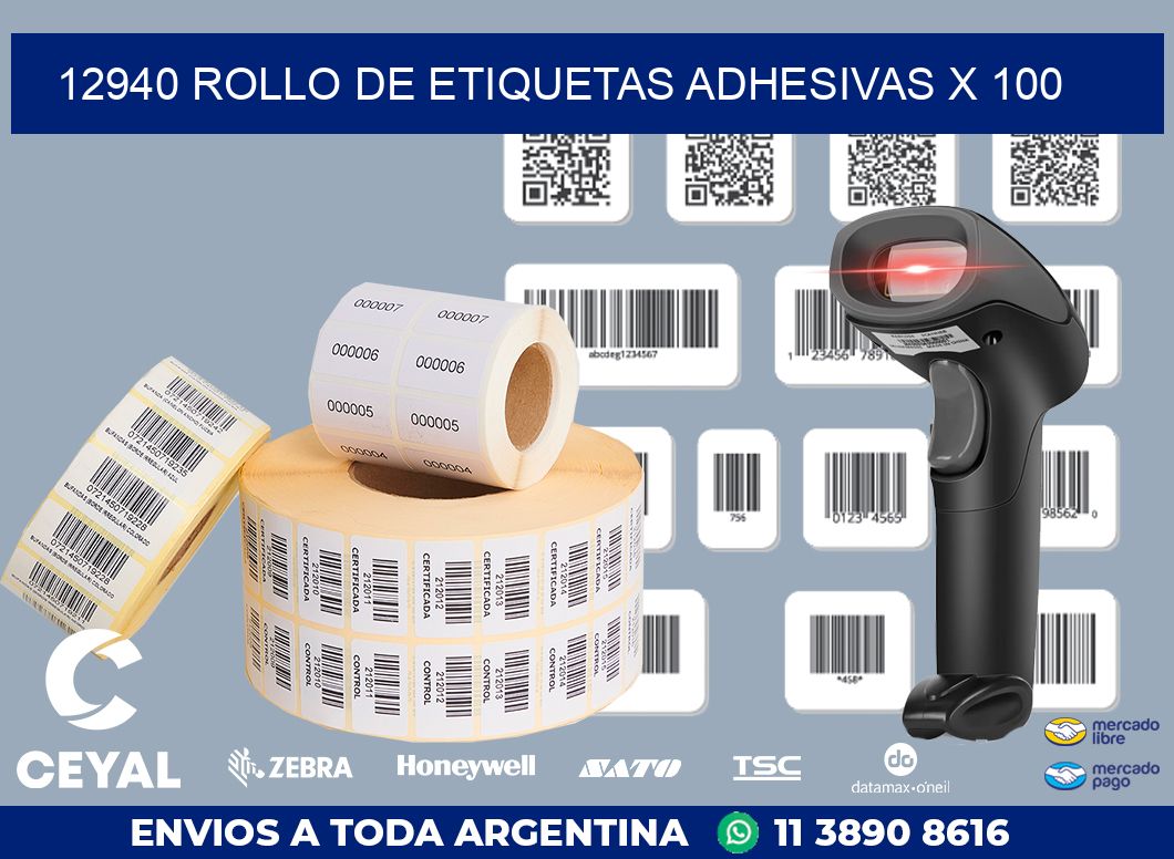 12940 ROLLO DE ETIQUETAS ADHESIVAS X 100