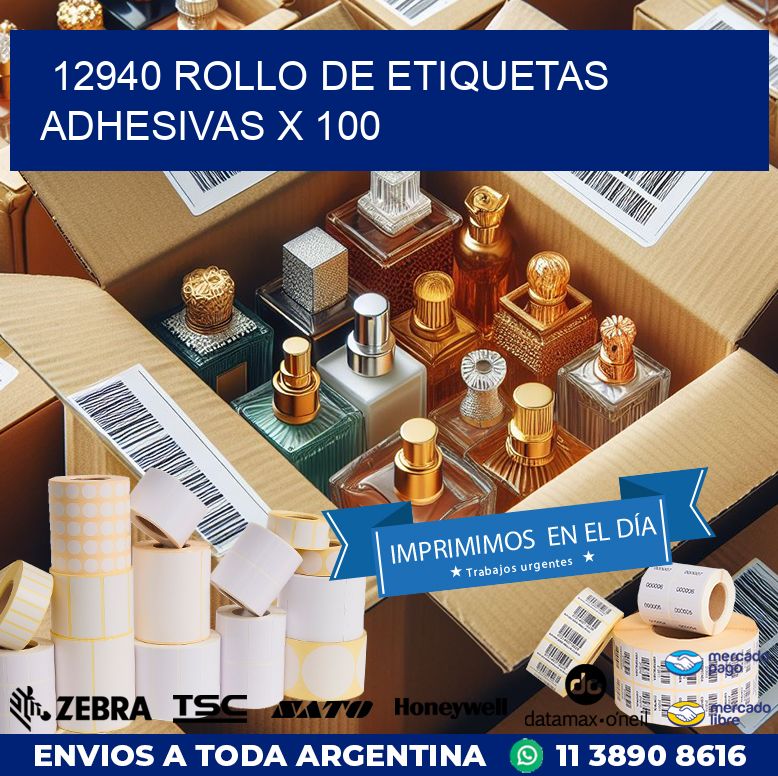 12940 ROLLO DE ETIQUETAS ADHESIVAS X 100