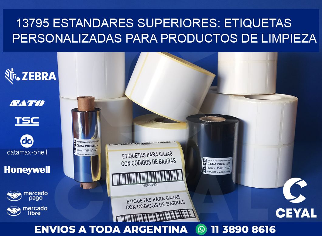 13795 ESTANDARES SUPERIORES: ETIQUETAS PERSONALIZADAS PARA PRODUCTOS DE LIMPIEZA