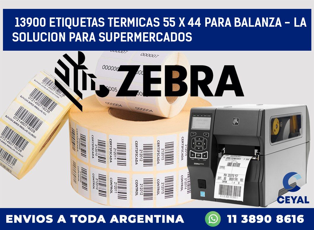 13900 ETIQUETAS TERMICAS 55 X 44 PARA BALANZA - LA SOLUCION PARA SUPERMERCADOS